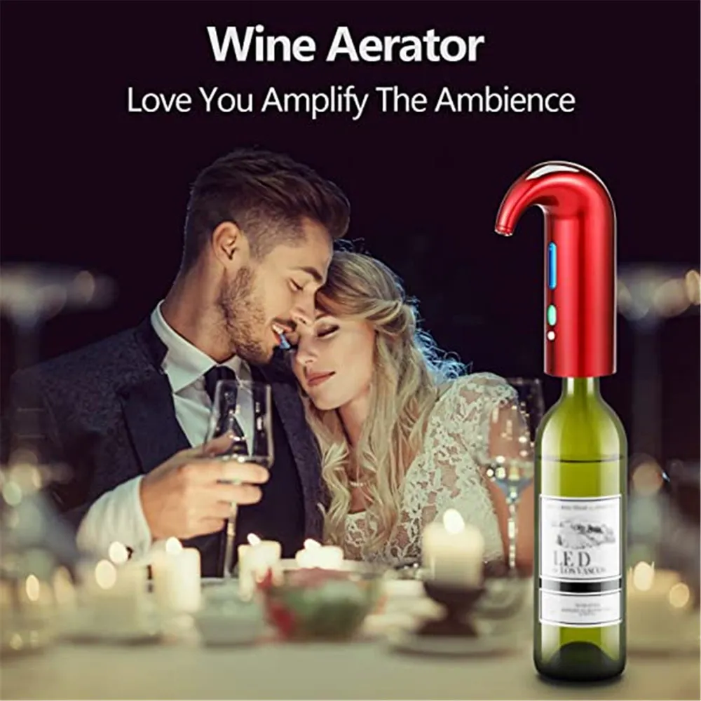 Electric Wine One Touch Portable Pourer Aerator Dispenser Pump USB Rechargeable Cider Decanter Pourer Wine Accessories For Bar Home Use