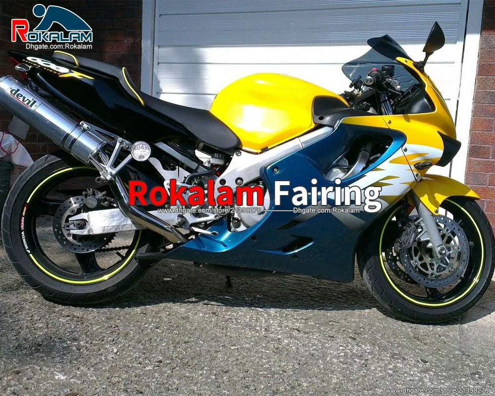 Corpo CBR600 F4I Fairings Kit Amarelo Black Blue para Honda CBR600F4I 2004 2005 2006 2007 CBR 600 Fairing de motocicleta (moldagem por injeção)