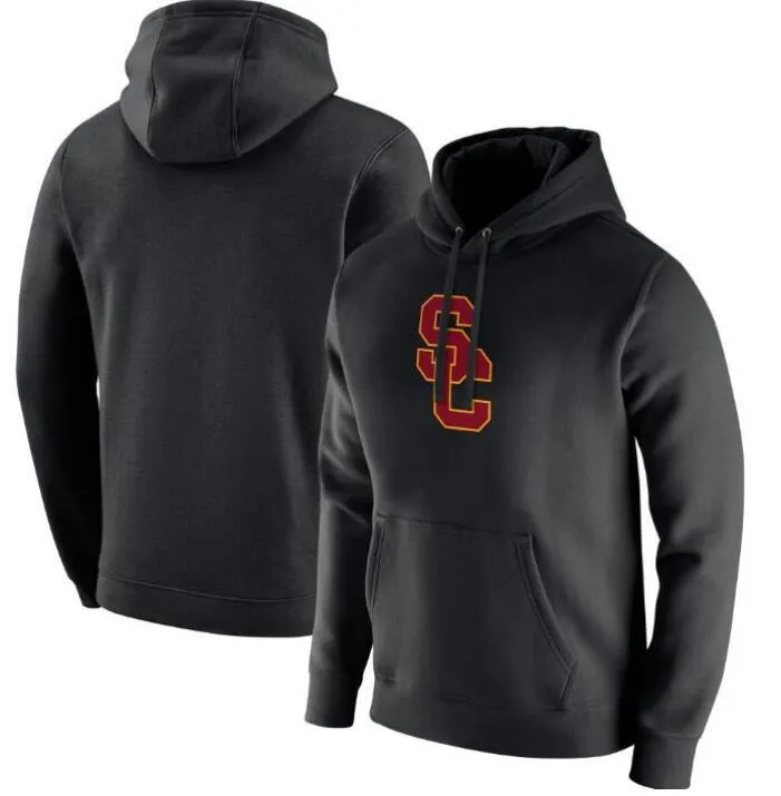 USC Trojans Heathered Grey Vintage Logo Club Fleece Pullover Moletom UConn Huskies GGG257N