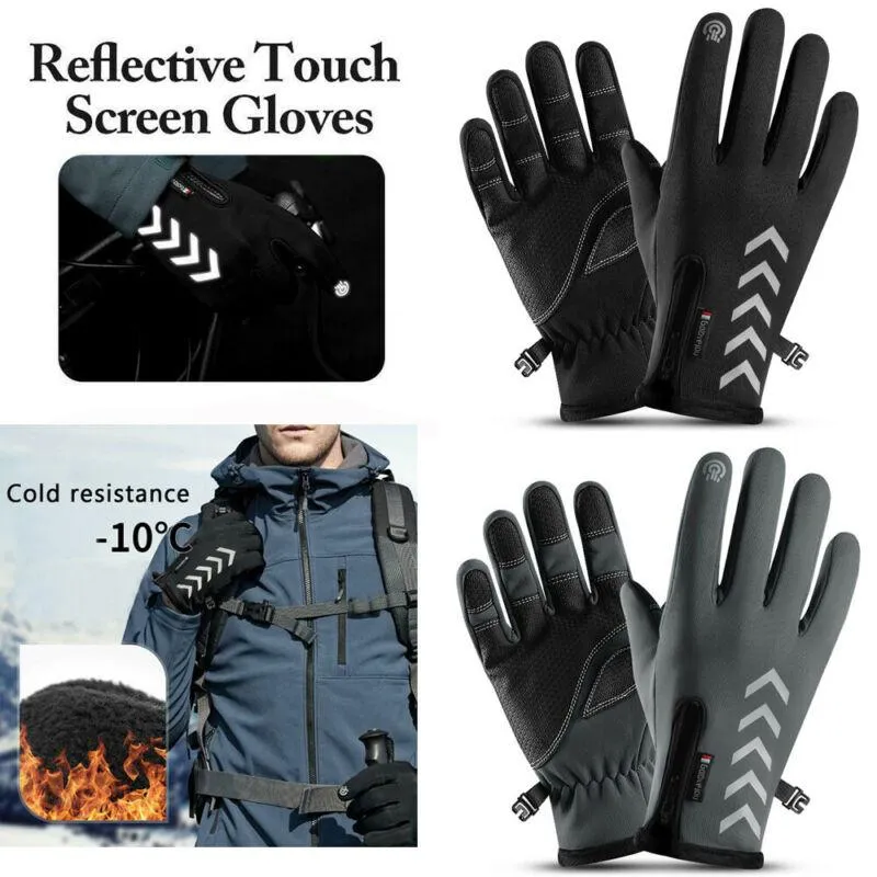 Fünf-Finger-Handschuhe, Outdoor-Sport, Fahren, Winter, Herren, warm und winddicht, wasserdicht, rutschfest, Touchscreen, Skireiten, 1265h