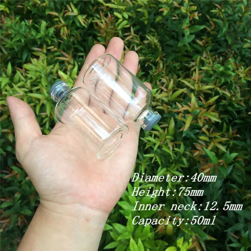 50ml Clear Glass Bottles with Rubber Cap Leakproof Jars Vials Eco-Friendly Containers Bottles1