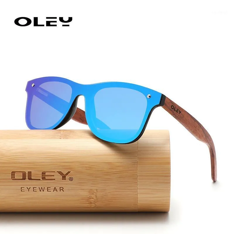 Occhiali da sole in legno naturale OLEY Occhiali da sole polarizzati alla moda da uomo Scatola originale in legno di bambù Supporto logo personalizzato Z55041