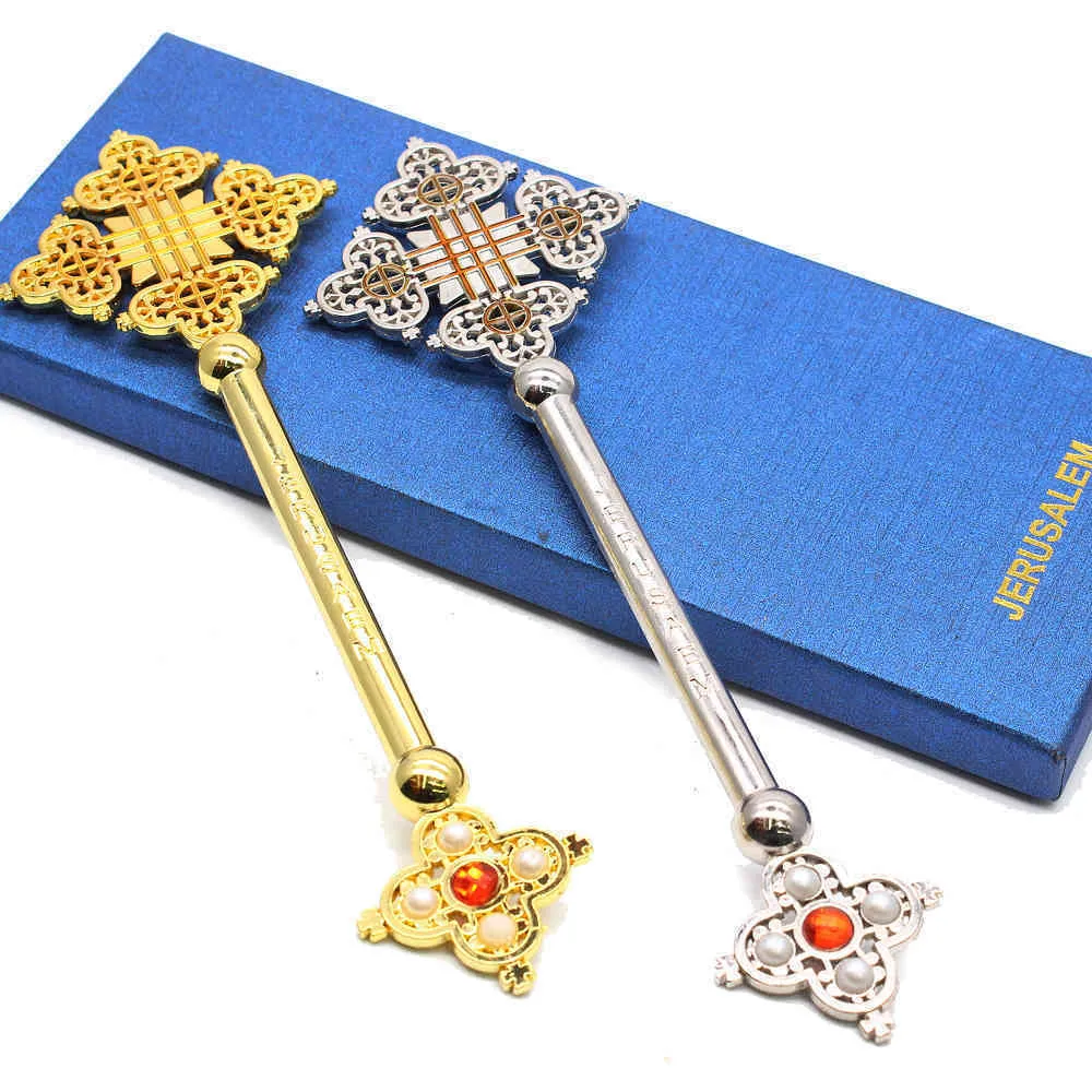 Forniture لكل Cerimonie di Preghiera Religiosa Tenere La Croce (Oro، Argento)