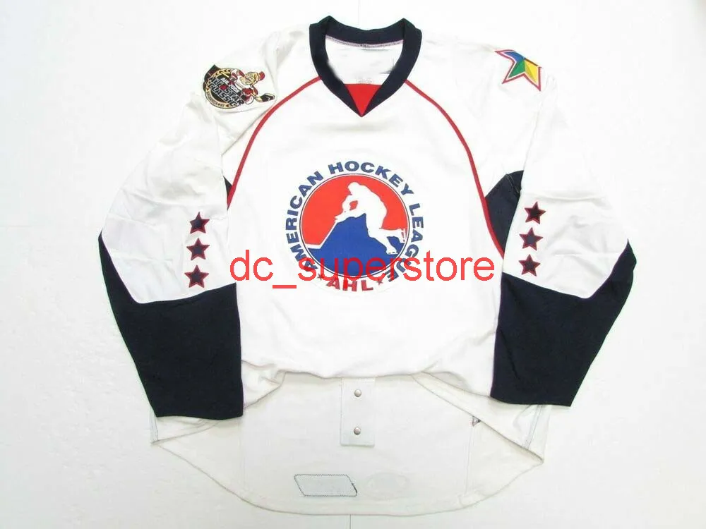 Gestikt Custom 2008 Ahl All Star Game Binghamton Hockey Jersey Voeg elke naam Number Mens Kinder Jersey XS-5XL