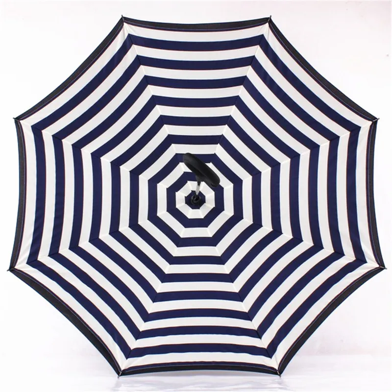 Manueller neuer Marine-Muster-Reverse-Regenschirm, doppelter Außenhandel, langer Regenschirm-Schattenschirme, klarer Regenschirm-Schatten T3I51553