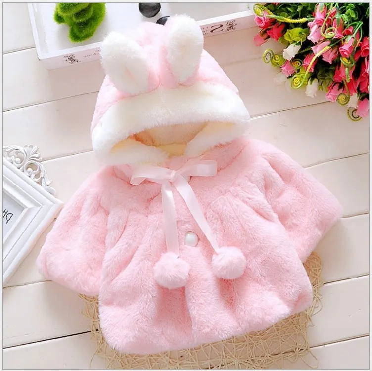 2021 New Baby Girls Coats Toddler Hooded Coat Autumn Winter Infant Cape Shawl Kids Outwear Newborn Clothes