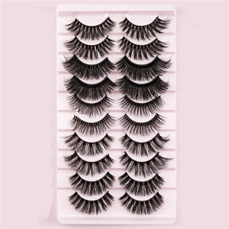 Mix Styles 10 Pairs Faux 3d Mink Eyelashes Natural Long False Eyelash Cross Thick Cruelty Free Soft Lash Extension Makeup