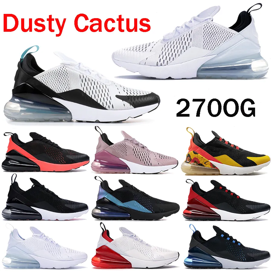 Ucuz 270s Üçlü Siyah Beyaz Metalik Altın Tozlu Kaktüs Koşu Ayakkabıları Işık Kemik Sıcak Punch Elemental Gül Erkek Kadın Sneakers Eğitmenler