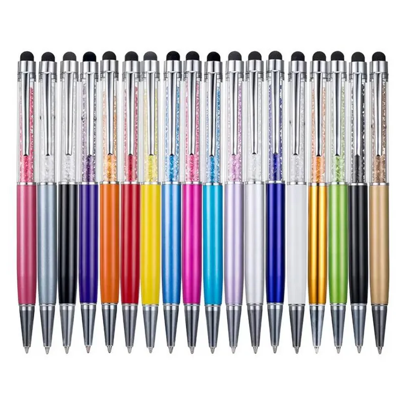 Touch Pens Luxury Diamond Capacitve Screen Pens para iphone 6 7 8 x Samsung Tablet pc 2 en 1 Stylus