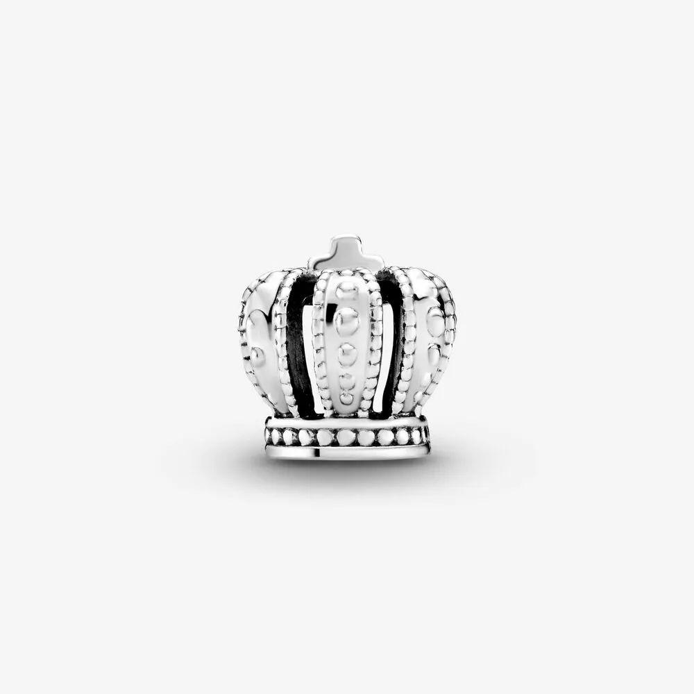 100% 925 Sterling Silver Regal Crown Charms Fit Original European Charm Armband Women Wedding Engagement Jewelry Accessor197K