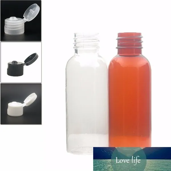30 мл пустые пластиковые бутылки, янтарная / ясная бутылка для домашних животных с черным / белым / прозрачным крышкой FLIP-TOP X 10