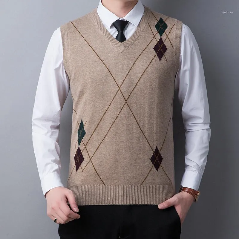 Mens Sleeveless Cashmere Argyle Sweater Vest With Argyle Patterns For Autumn And Spring Casual Wear From Luolinko 24.24 DHgate.Com