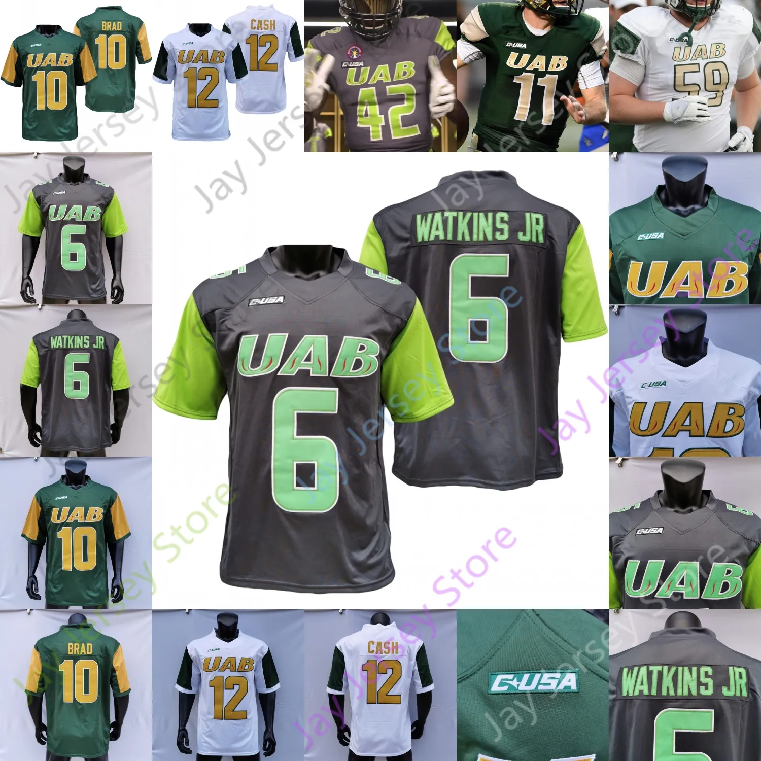 UAB Alabama Birmingham Blazers Fußballtrikot NCAA College Tyler Johnston III Jermaine Brown Jr. Bryson Lucero DeWayne McBride Trea Shropshire Gerrit Prince