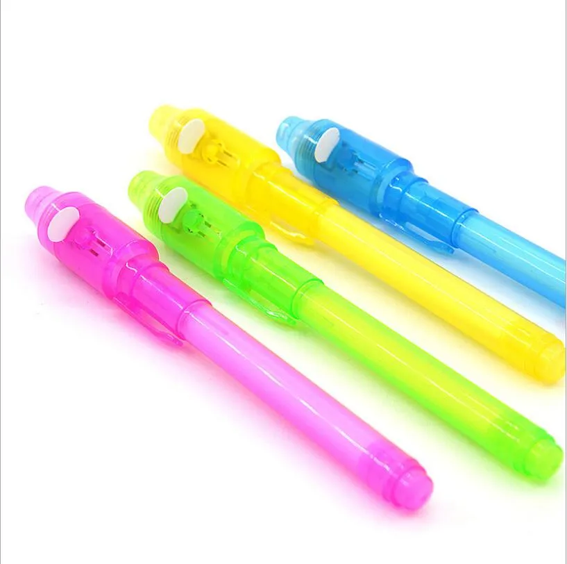 LED UV Görünmez Işık Çok Fonksiyonlu Kalemler Çok Fonksiyonlu Sihirli Banknot Algılama Plastik Büyük Kafa Floresan Mürekkep Kalem