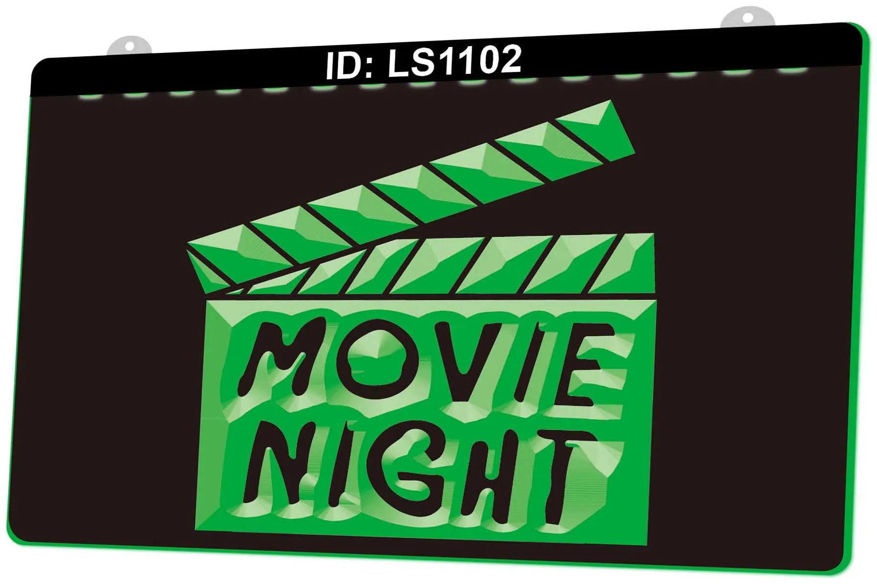 LS1102 Movie Night Film Cinema 3D Engraving LED Light Sign Wholesale Retail