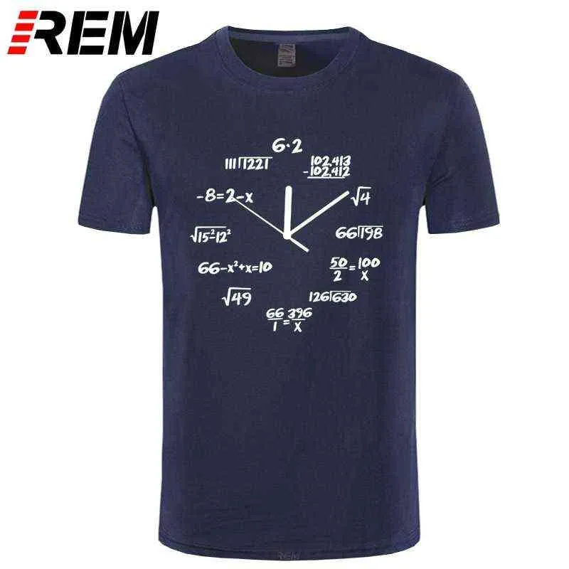 REM 100% cotton math clock print funny men T shirt casual short sleeve o-neck men tshirt cool summer t-shirt mens tee shirt G1222