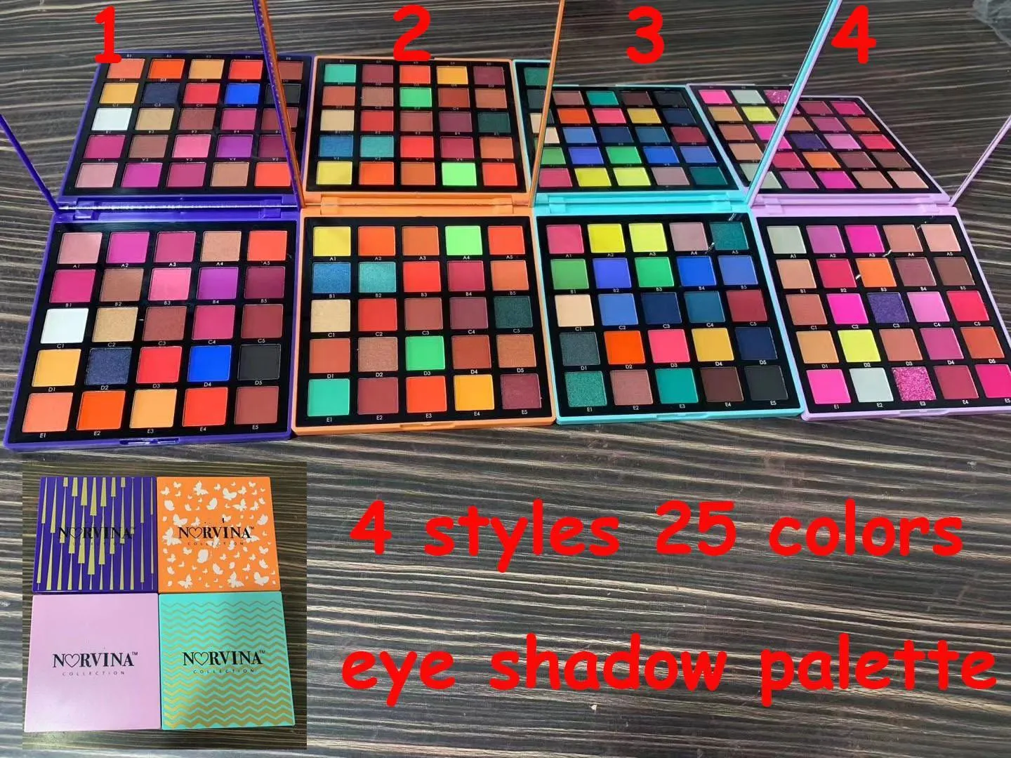 Hot Abh Marka Makeup Eye Shadow Paleta 25 Kolor Brokat Shimmer Matte Purple Orange Blue Różowe 4 Style Boże Narodzenie prezent