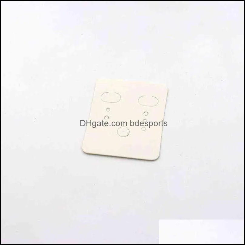 100pcs 3.8*4.8cm Rectangle Blank Kraft Paper Earring Card Jewelry Holder Tags Label For Diy Gift Handmade Store Accessories Y1230