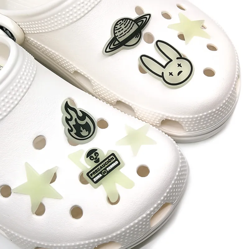 20pcs bad bunny Glow Shoe Charms luminous Buckles Charm Decoration shoes Accessories glowing up in the dark7438100