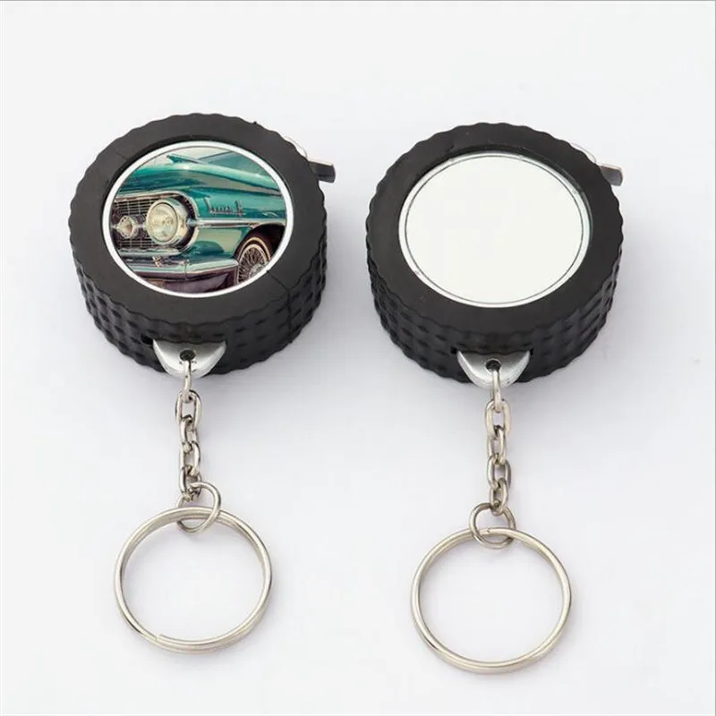 Personalized Plastic Tape Measures Sublimation DIY Photo Keychain Portable Blank Heat Transfer Coating Length Measuring Ruler