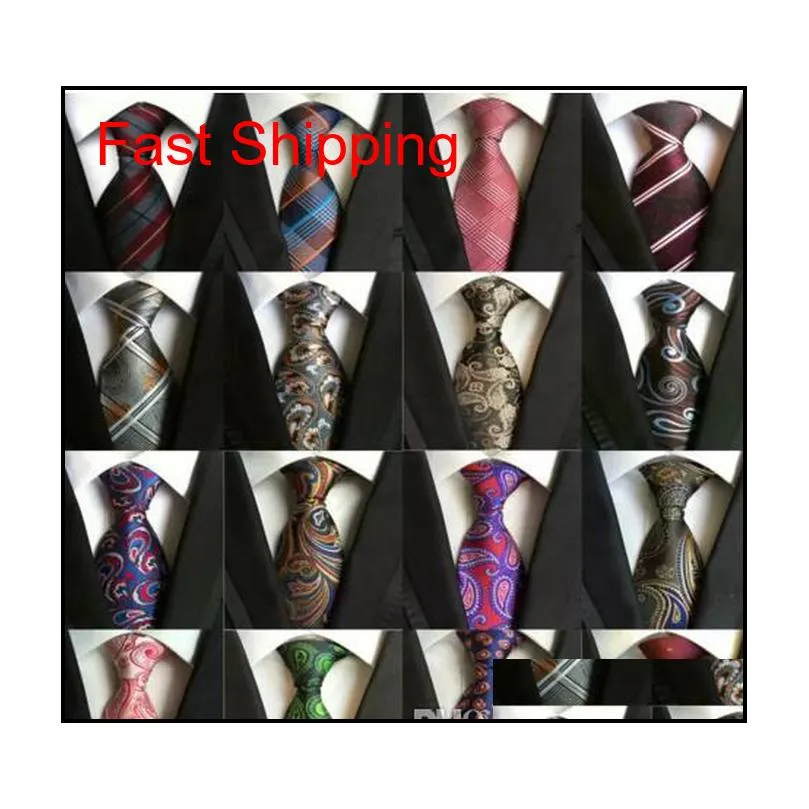 216 styles 8cm men silk ties fashion mens neck ties handmade wedding tie business ties england paisley tie stripes plaids dots necktie