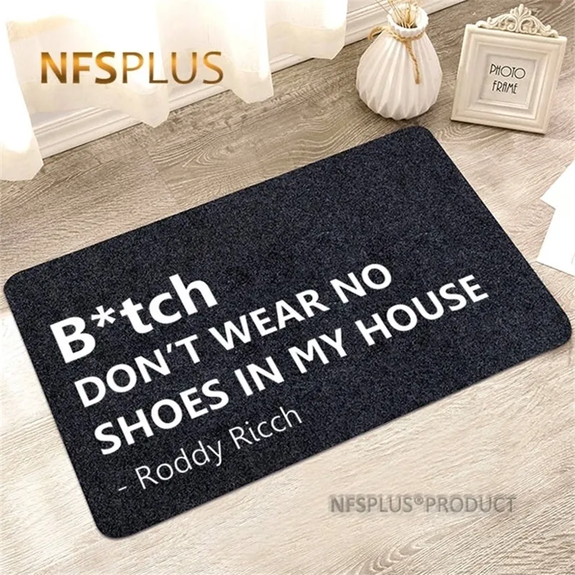 Tapis de porte décoratif pour la maison Tapis extérieur intérieur 40x60cm Polyester B * TCH NE PORTEZ PAS DE CHAUSSURES DANS MA MAISON Paillasson antidérapant imprimé 201214