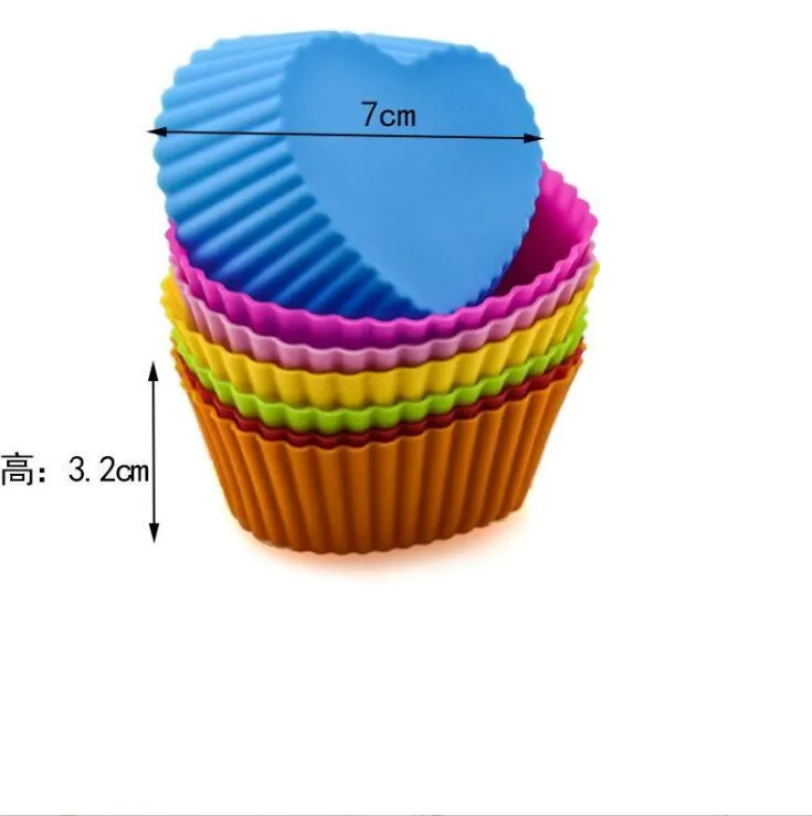 Silicone Baking Cups Reusable Cake Molds Non Stick Tools Food Grade Round Square Flower Cupcake Liners