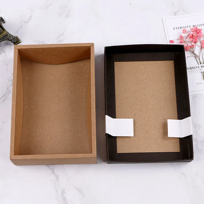 Brown Paper Egg-Yolk Puff Pastry Packaging Boxes Kraft Paper Festival Party Moon Cake Boxes