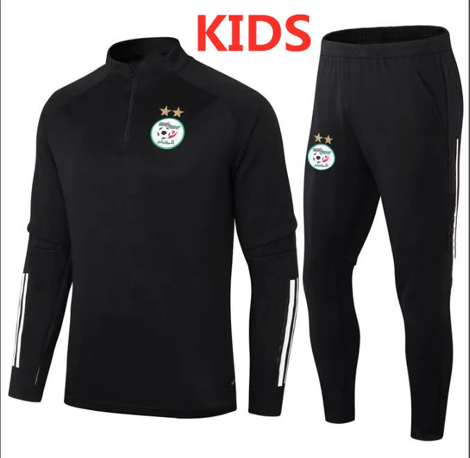 20 21 Algerien Kinder Fußballtraining Anzug Fußball Trainingsanzug 2020 2021 Algerien Kinder Fußball Trainingsanzug Surverement Chandal Jogging