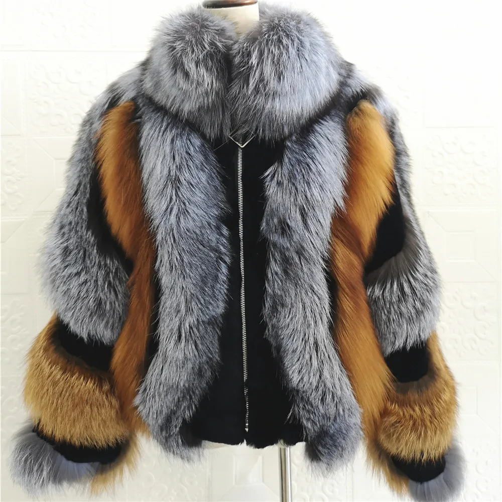 Manteau Trois-quarts En Fourrure Renard Argenté Yves Saint Laurent - Occasion Très Bon état, Taille Unique