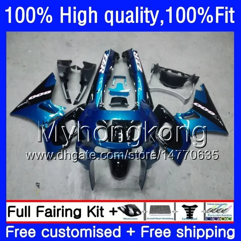 Injection pour KAWASAKI ZZR-400 ZZR600 ZZR400 93 95 96 97 98 99 Stock bleu 54HM.16 ZZR 400 600 1993 1994 1995 1996 1997 1998 1999 Carénages