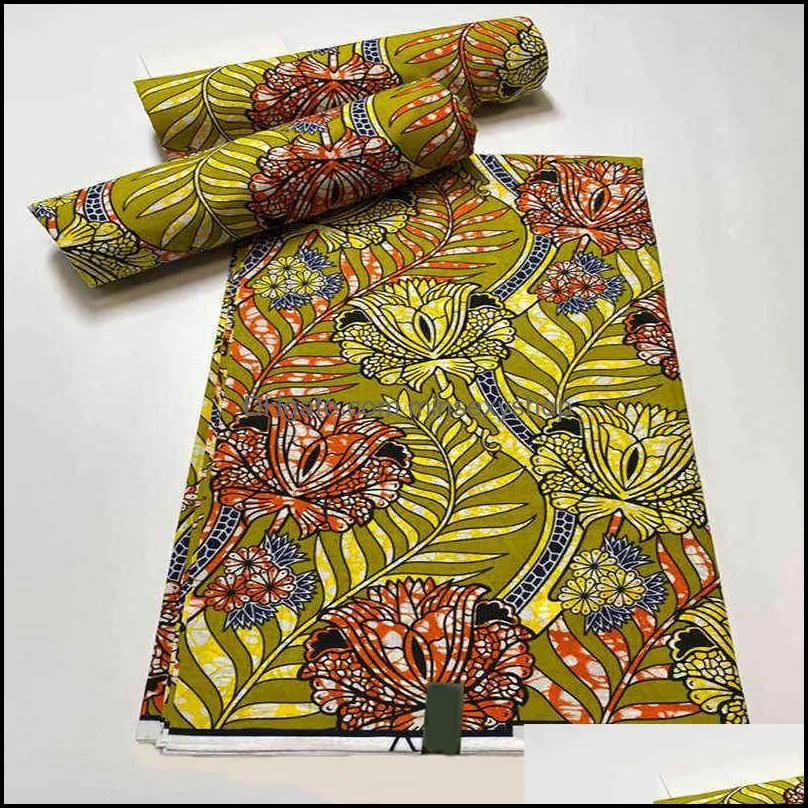 Fabric 100% Cotton High Quality Tissu 6yards Ankara African Prints Batik Pagne Real Wax Style 0128