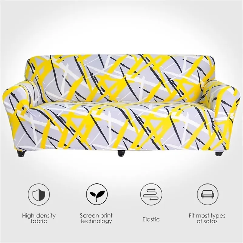 Floral Stretch Sofa Pokrywa bawełniana elastyczne krzesło all inclusive krzesło narożne leżanka pokrywa pokrowce do salonu Zwierzęta Copridivano LJ201216