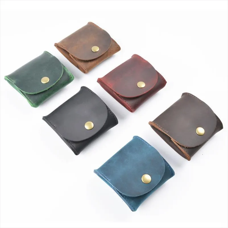 Venta caliente Cuero Genuino Cartera Vintage Embrague Mini Monedero Corto Casual Soild Creativo Nuevo Desiger Bolsa de Llaves de Alta Calidad Hombres Carteras