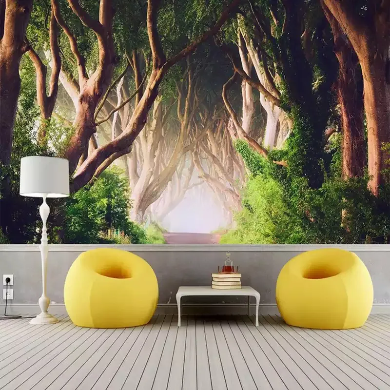 Personalizado Mural 3D belos bosques verde das árvores Paisagem parede criativa Pintura de Fundo Sala Sofa TV Foto Papel Decor