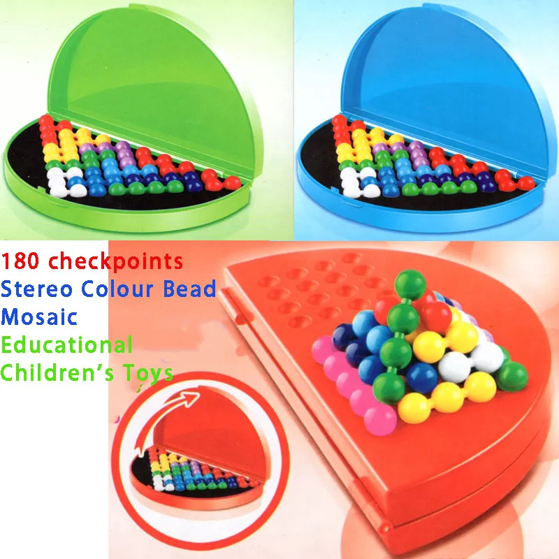 Driedimensionale kleur kralen jigsaw puzzel board game thinking 180 off intelligentie kinderen creatief speelgoed