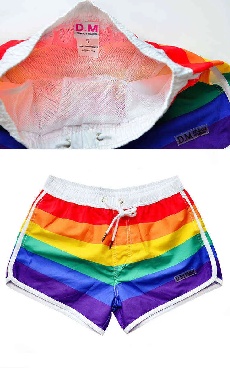 DM Desmiit Rainbow Shorts In Beach For Men Sexy Gay Boxer Briefs For Swimming Surfing And Bathing Underwear 220112 From Lang09 12.37 DHgate.Com