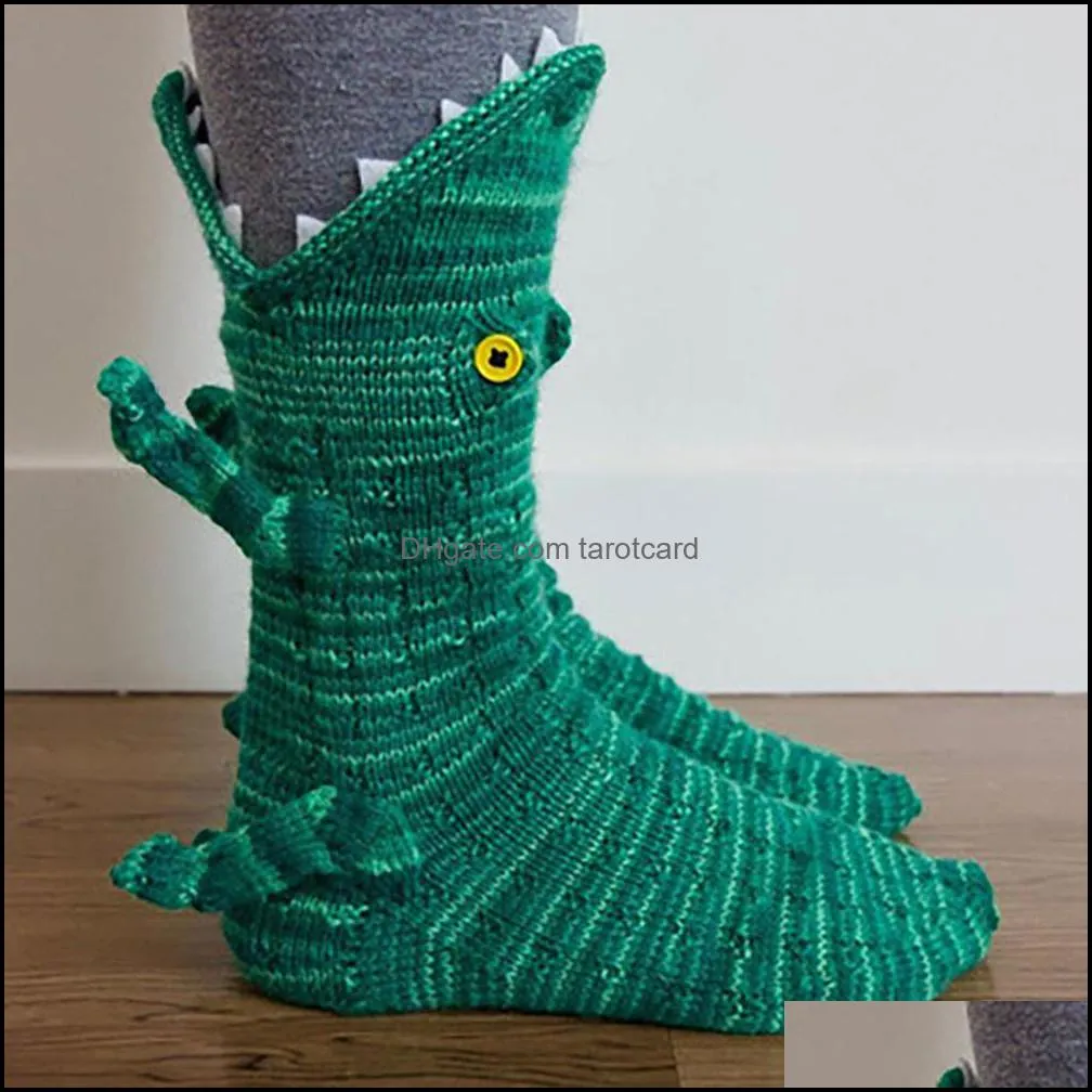 Christmas socks shark chameleon crocodile knit socks cute unisex winter warm floor thickened sock New Year gifts Party Supplies