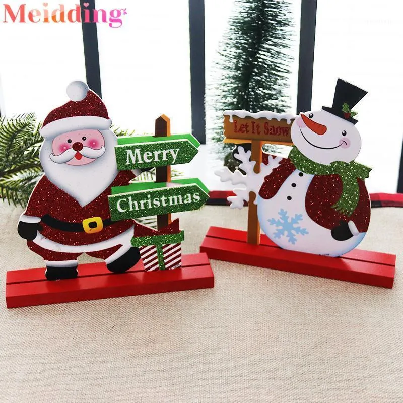 Decorazioni natalizie Babbo Natale in legno Pupazzo di neve Alce Ornamento Decorazione per la casa Regalo di Natale Giocattoli Artigianato Tavolo Deco Navidad Natale 2021 Anno1