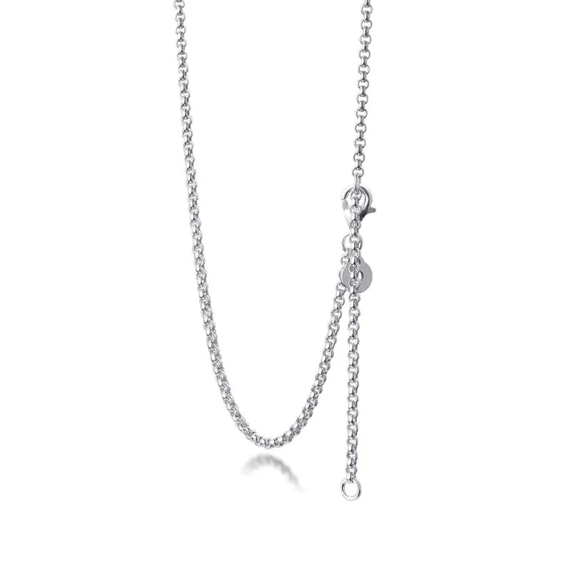 Rolo – Collier chaîne en argent Sterling 925 véritable, bijoux pour femmes, bricolage, cadeau de fête de mariage, Whole230i