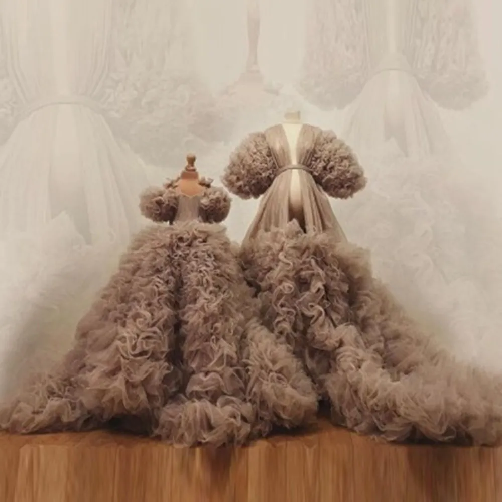 Puffy Tulle Mother And Me Tiered Evening Gown For... From Newdeve, $135.68  | DHgate.Com