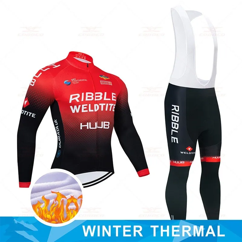 Vinter 2022 Huub Team Cykling Kläder Gel Bike Byxor Ställ Ropa Ciclismo Mens Snabbtorkad Lång Cykling Jersey Maillot Wear