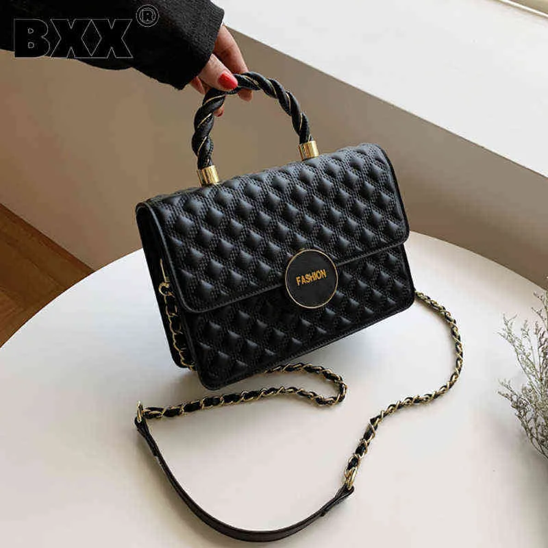 Shopping Bags [Bxx] Donna Nuovo semplice semplice PU Cuoio Crossbody Branded Borse a tracolla Trending Luxury Travel Mano Autunno 2021 HU087 220304