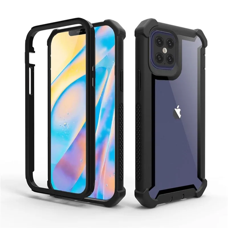 Zware hoesjes voor iPhone 14 13 12 11 Samsung A13 A23 A14 A24 a34 a54 S23 Ultra pc voorframe designer telefoonverdediger helder hoesje 360 volledige bumperbeschermer