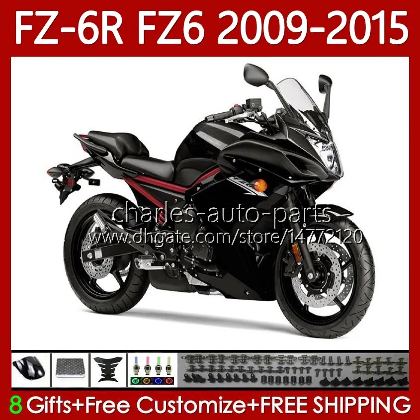 Комплект для тела для YAMAHA FZ6N FZ6 FZ 6R 6N 6 R N 600 09-15 CUDLEWORK 103NO.57 FZ-6R FZ600 FZ6R 09 10 11 12 13 14 15 FZ-6N 2009 2010 2011 2011 2012 2013 2014 2015 OEM FACKING GLOSSY BLACK