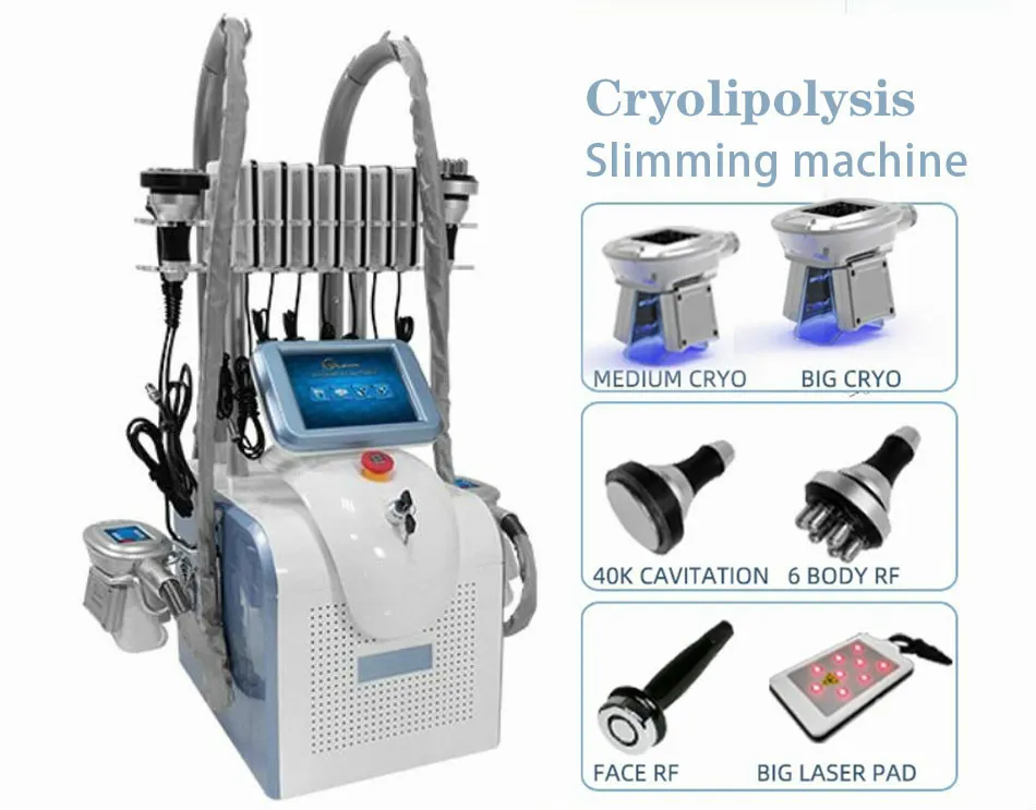 Von der FDA zugelassene Kryolipolyse-Körperschlankheitsfett-Gefriermaschine, kühle Formung, Vakuum-Fettabsaugung, Ultraschallkavitation, RF-Lipo-Laser-Ausrüstung