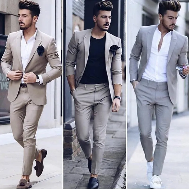 55Latest Design Mens Dinner Prom Party Suit Groom Tuxedos Cheap Two Pieces Groomsmen Wedding Suits Custom Made (Jacket+Pants)