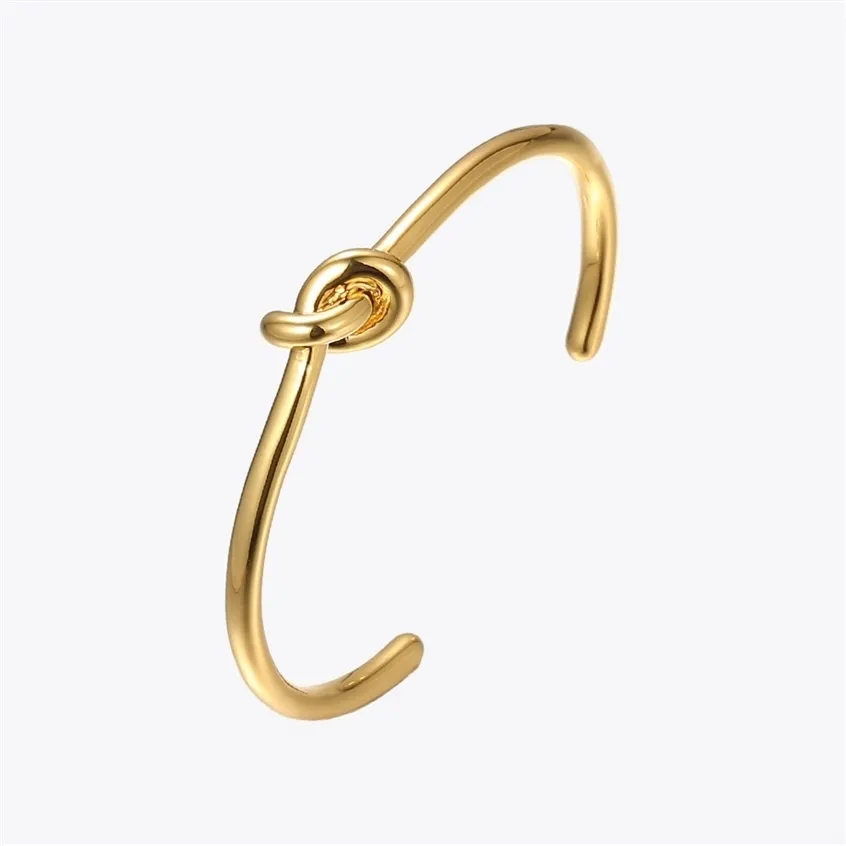 ENFASHION Wholesale Knot Cuff Bracelets Gold Color Manchette Bangle Bracelet For Women Armband Fashion Jewelry Pulseiras B4286 220224