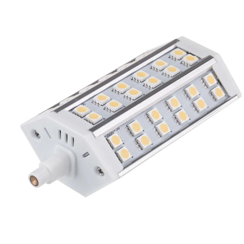 R7S 7W 36 LEDs 5050 SMD poupança de energia lâmpada de lâmpada 118mm branco quente 100-240V Substituir halogéneo