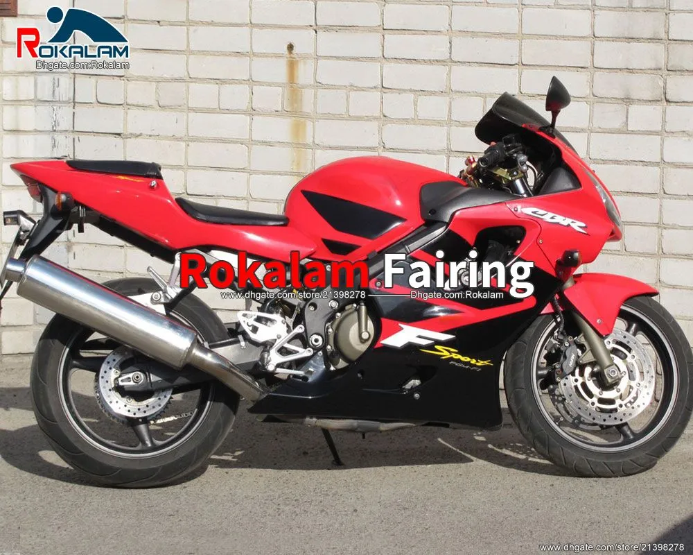 Fairings Kit för Honda CBR600 CBR600F4I 01 02 03 Röd svart CBR600 F4I CBR 600 600F4I 2001 2002 2003 Fairing (formsprutning)